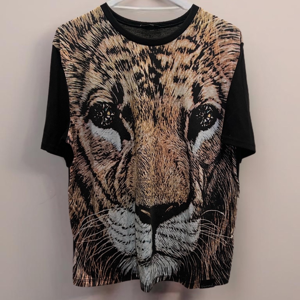 Diamond Supply Co. Cheetah Face Print T-Shirt, Size L